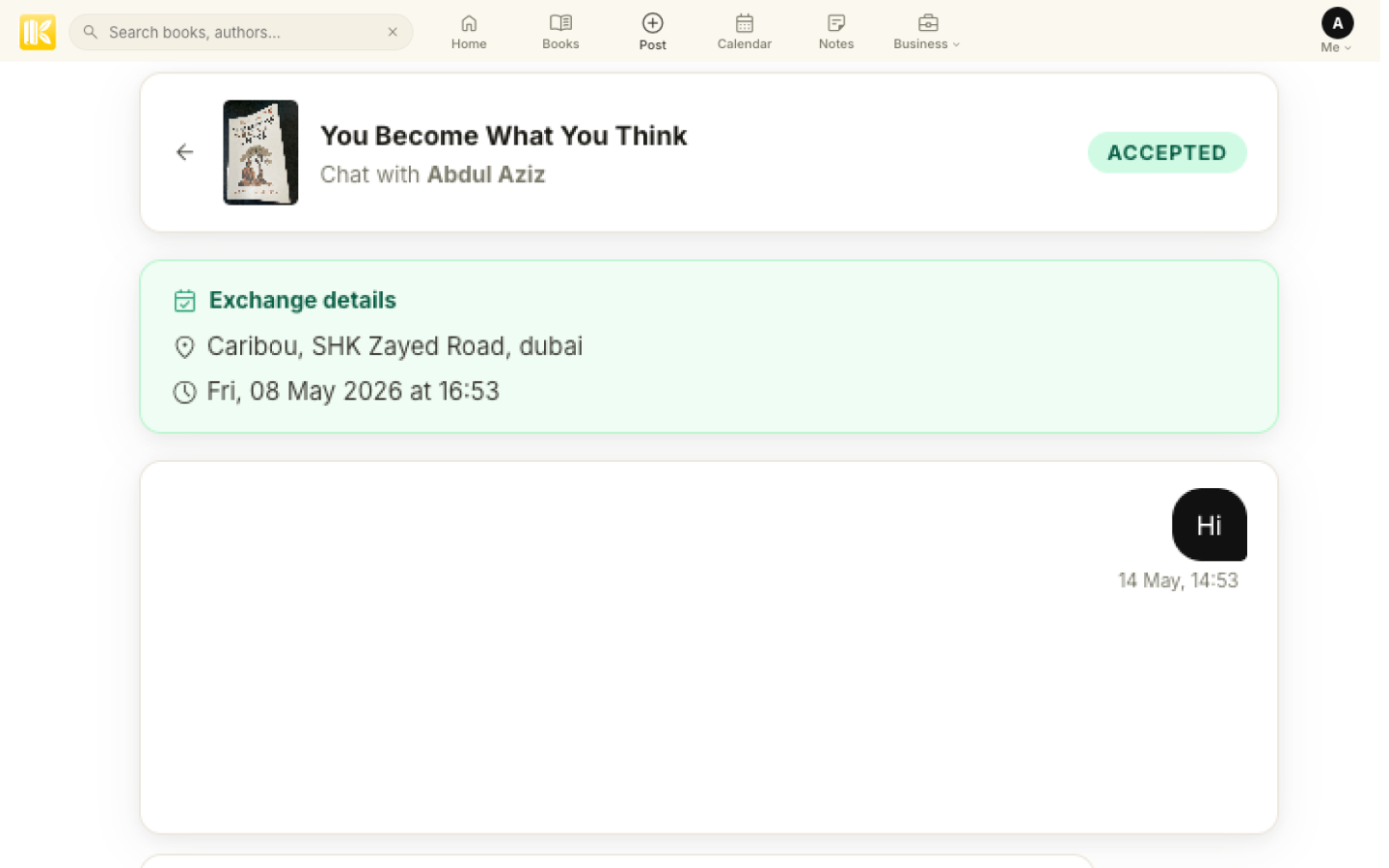 Koottar Chat — message book owners